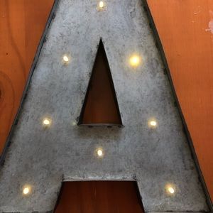 Light up “A” wall decor